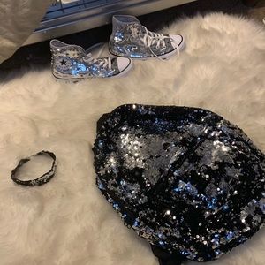 Sparkle set Book bag /choker shoes